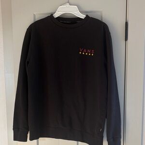 Vans Black Crewneck Sweater with Red Logo